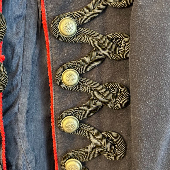 Free People - Navy Velvet Band/Military Jacket - Seamed & Structured - Women's S - Picture 9 of 13